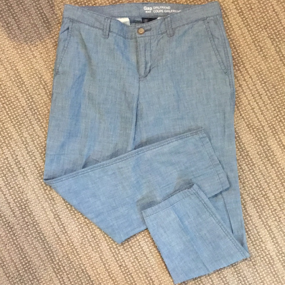 Gap chambray girlfriend jeans